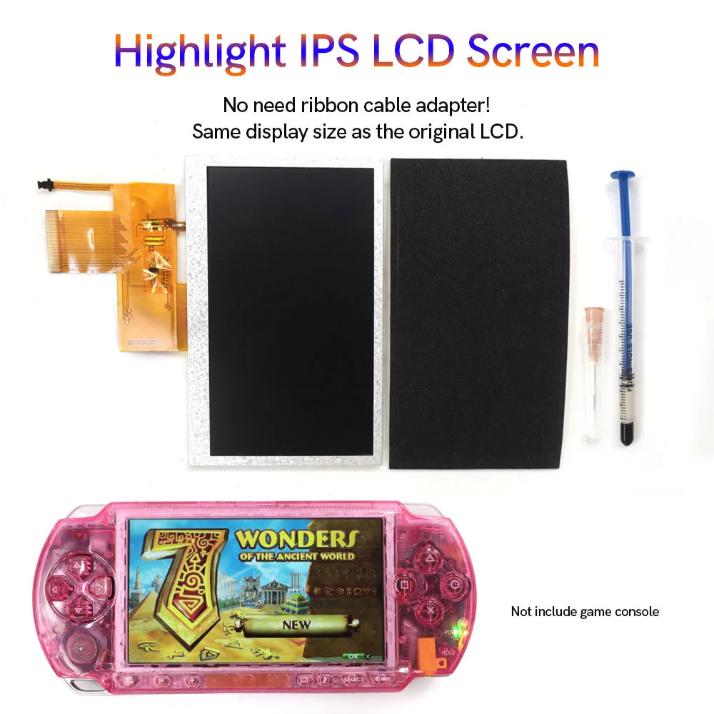 

Комплект подсветки ЖК-экрана IPS для консоли PSP 1000 без необходимости адаптера ленточного кабеля