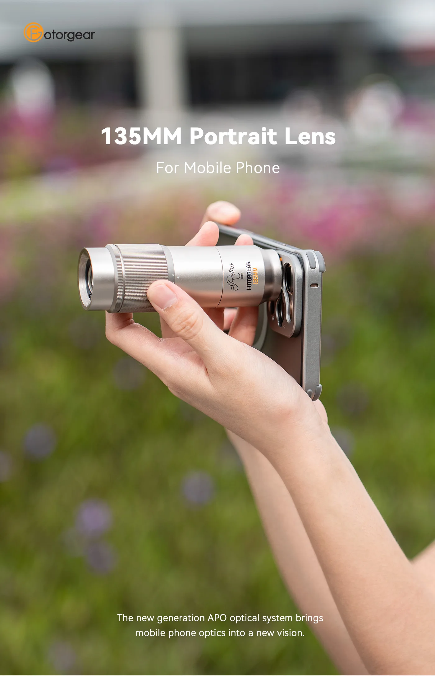 Fotorgear Universal 135mm Telephoto Lens T-mount Retro Mobile Phone External Len