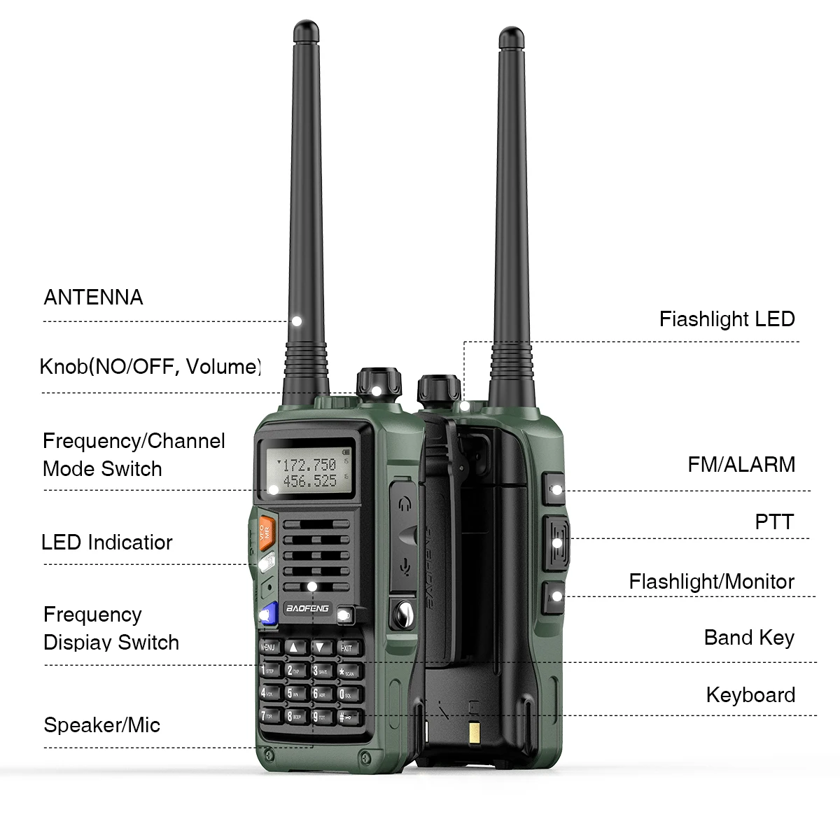 Walkie Talkie BAOFENG UV-S9 Plus Powerful Handheld Transceivers with UHF VHF Dual Band Baofeng Radio Two Way Radio