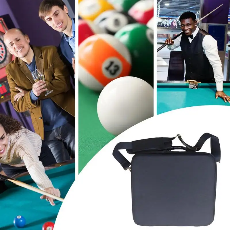 Billiard Balls Storage Box, Pool Balls Set With 16 Holes American Billiards Billiard Accessory With Pool Carrying Case Accessory Carry Handle