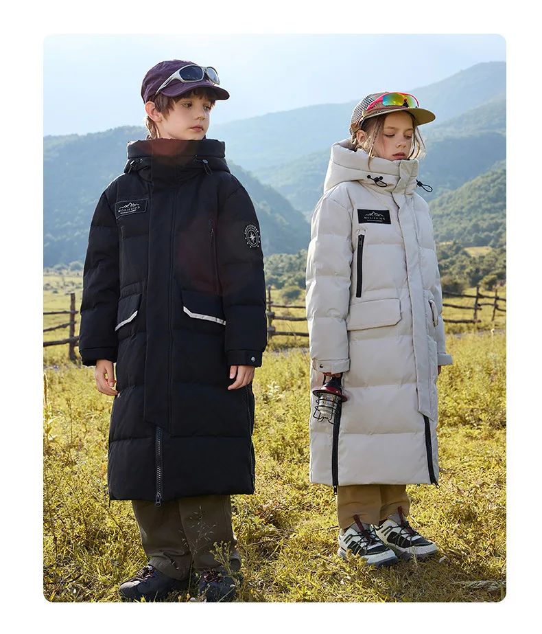 OLEKID 5-14 Jahre Winter Kinder Mädchen Daunenjacke Wasserdicht Mit Kapuze Lange Teenager Mädchen Oberbekleidung Mantel Kind Junge Jacke Mantel Outfit – Detail 10