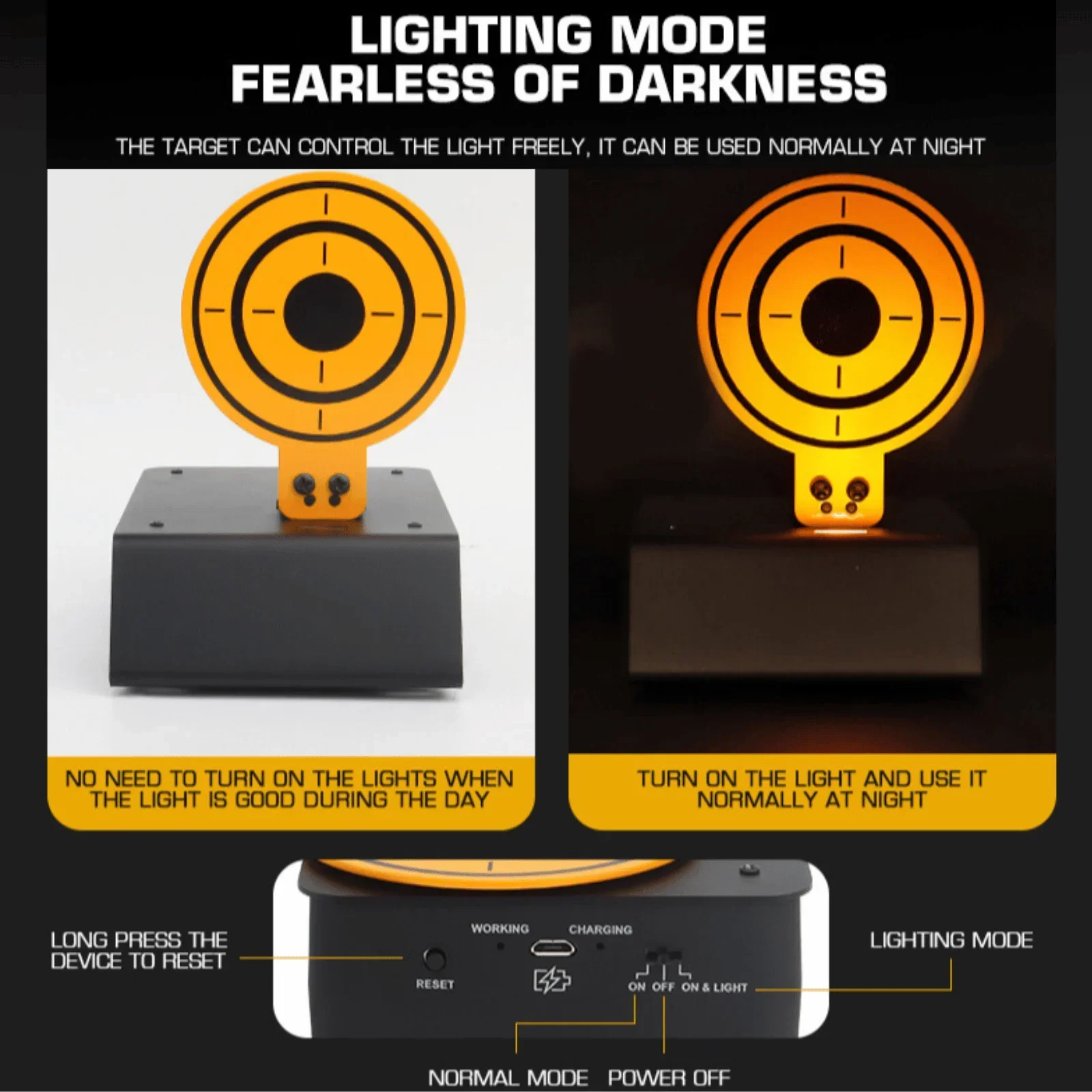 Wireless Training Target with Rechargeable Lighting Mode, Multi-Point Connection, Data Synchronized for Hunting Shooting Airsoft