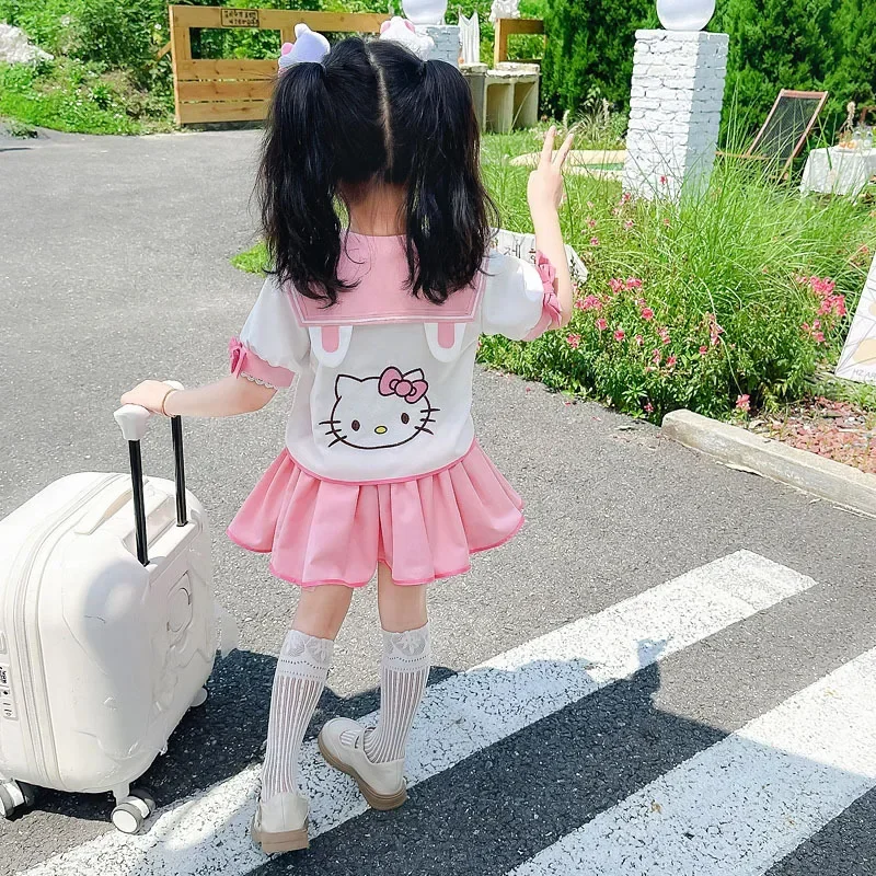 children cosplay skirt Sanrio HelloKitty Children's CosPlay Academy Style Pleated Skirt Girl Princess Clothes Children's JK Uniform Birthday Gift
