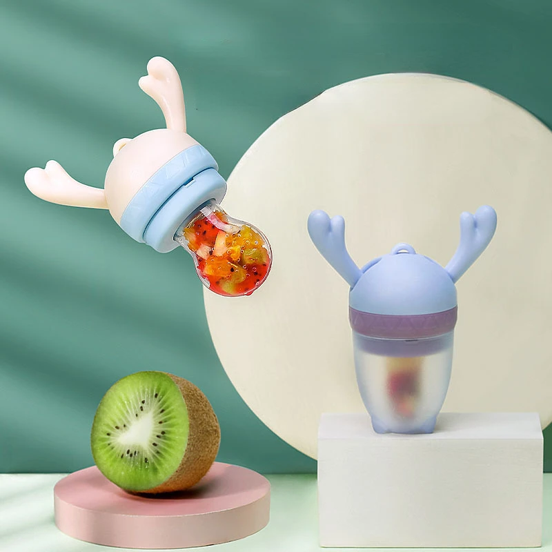 

New children's fruit and vegetable push-in bite bag baby comfort silicone juicer pacifier baby fruit and vegetable bite feeder