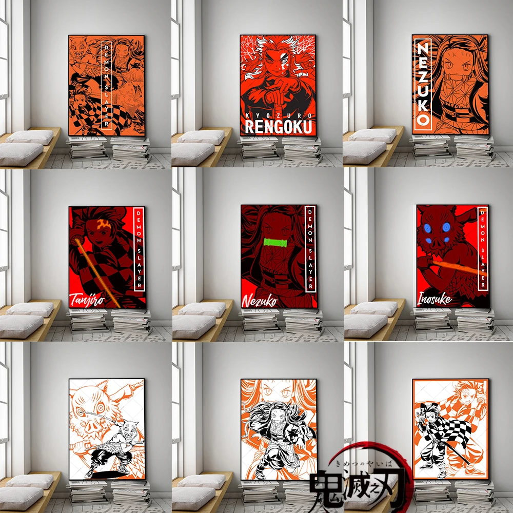 

Anime Demon Slayer Poster Tanjirou Wall Art Canvas Painting Home Decor Prints Suitable For Kid Bedroom Living Room Decor Picture