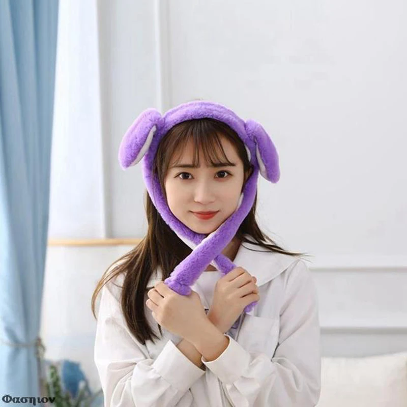 Bunny Ear Moving Headband Funny Cute Rabbit Ear Plush Headband Move Toys Kids Cosplay Party Hearwear Decorations for Women Girls 3