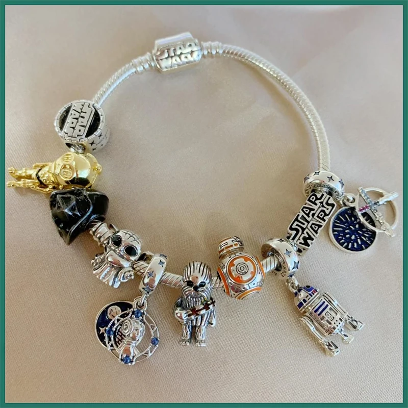 Silver Charms Beads HEROCROSS STARS WARS 925 Sterling Silver for Pandora Bracelets for Women