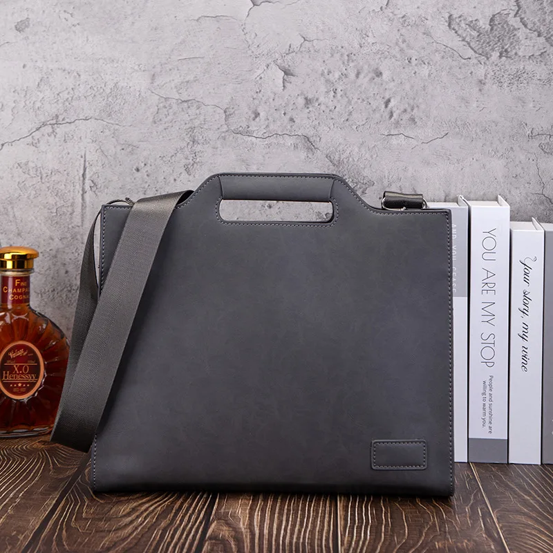 Business PU Leather Briefcases Men Luxury Office Handbag Large Capacity Shoulder Messenger Bag Male Casual File Tote Bag