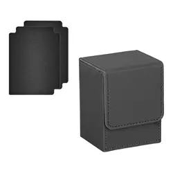 Lightweight & Durable Trading Card Deck Box with Baffle Holder - Holds 100 Collectible Cards (GRAY)