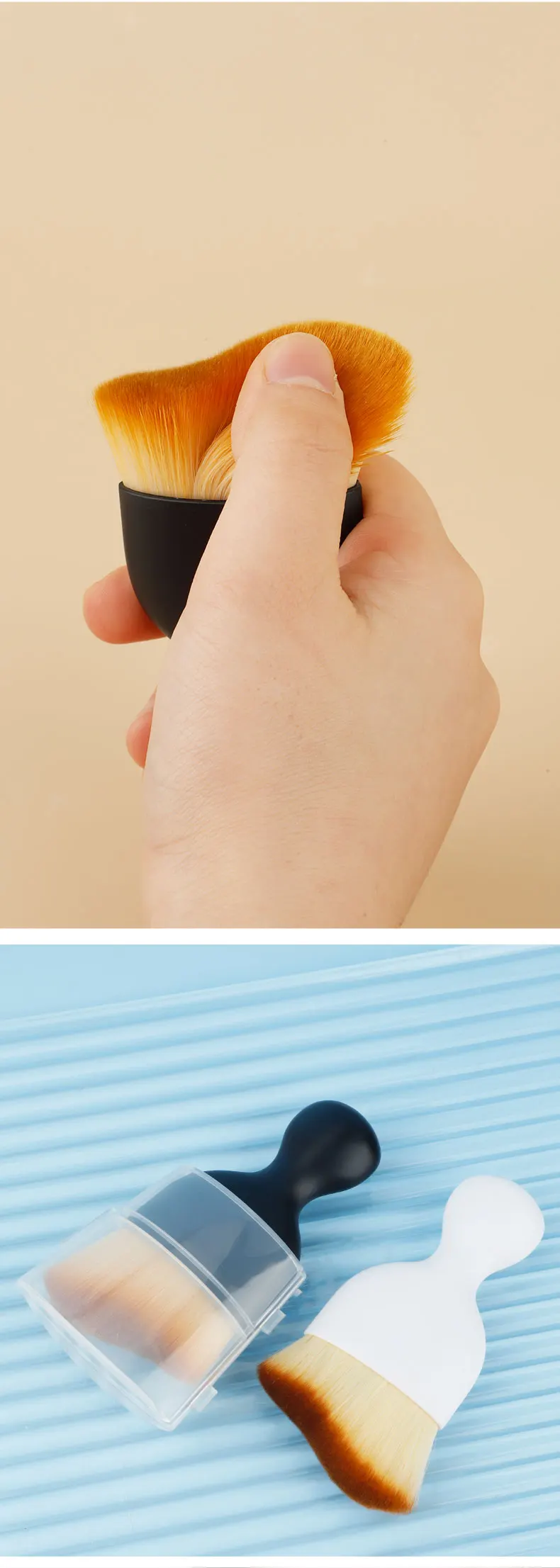 Description Picture 6 of itemFoundation Makeup Brush Base Black S Shape Synthetic Fiber High Quality Curved Blush Powder Blendeing Face Make Up Tools Women