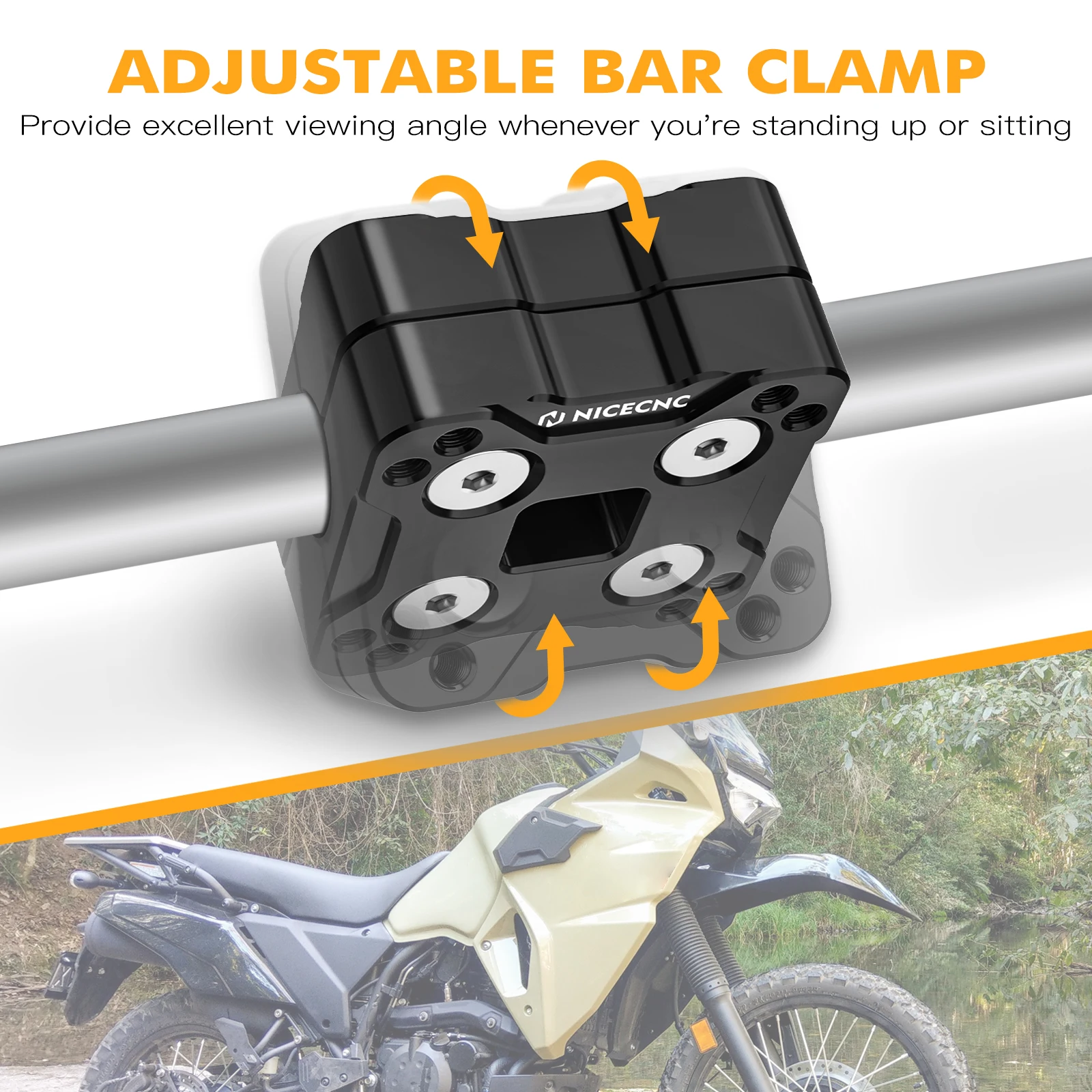 NICECNC Für Kawasaki KLR650 KLR 650 2022-2023 GPS Telefon Halterung AMPS Halter 14 MM GPS Halter Bar klemme – Detail 3