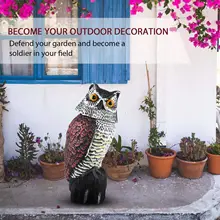 

Faroot Realistic 360 Degree Rotating Bird Repellent Fake Owl Decoy Bird Scare Sound and Shadow Control Garden Yard Decor