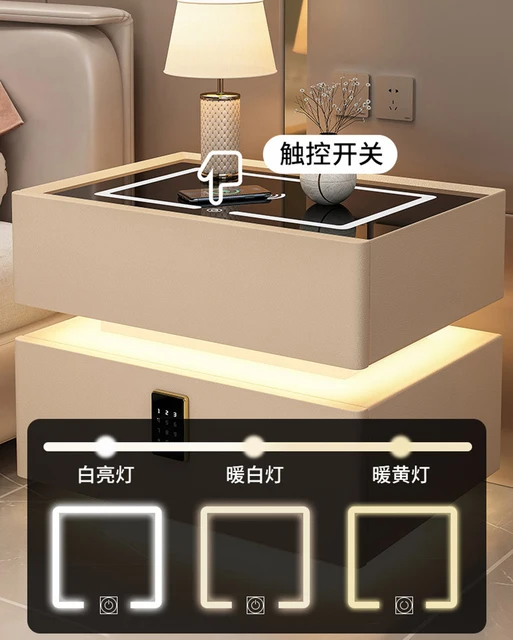 Solid Wood Bedside Table with Wireless Charging Solid Wood Bedside Table with Wireless Charging