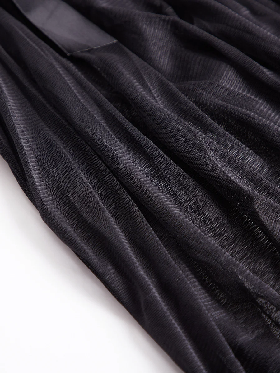 Biancheria intima plissettata divertente Abito corto in pizzo con cinturino largo Indumenti da notte sexy_voghion.com