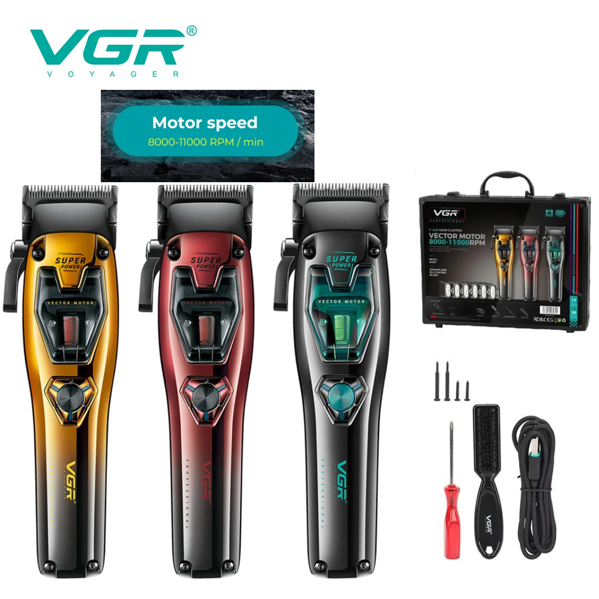 VGR ماكينات قص الشعر مُحسّنة احترافية ماكينة قص شع...