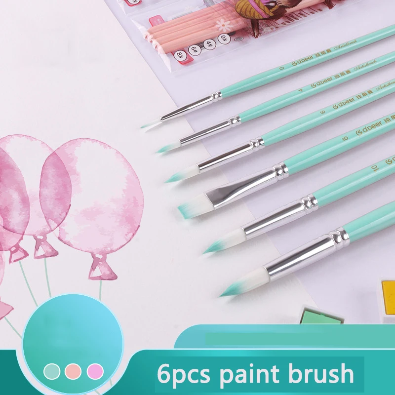 Artists Paint Brush Set 6Pcs Oil Acrylic Watercolor Painting Brush Pen for Art Supplies