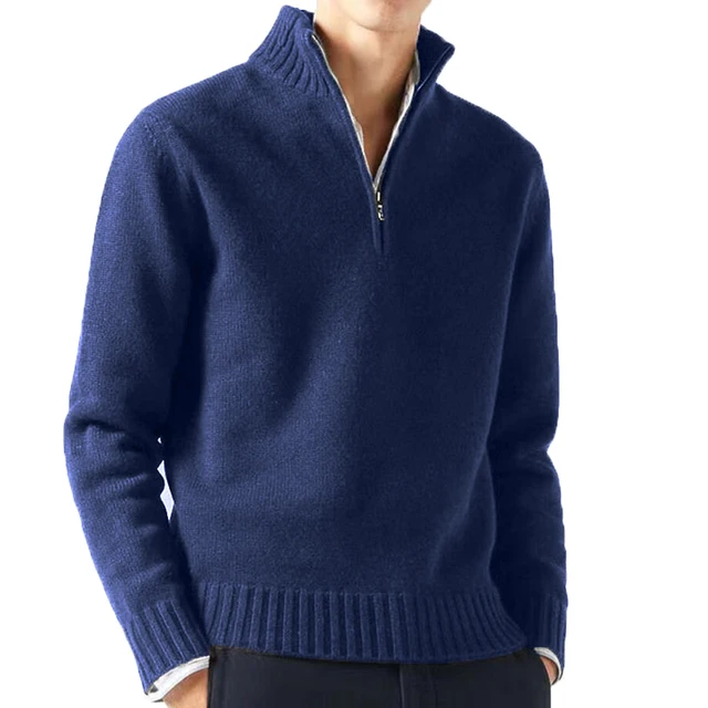 Autum Men Turtlenecks Sweaters Knitwear Pullovers Solid Color Long Sleeved Sweater Male Casual Daily Warm Coats 4