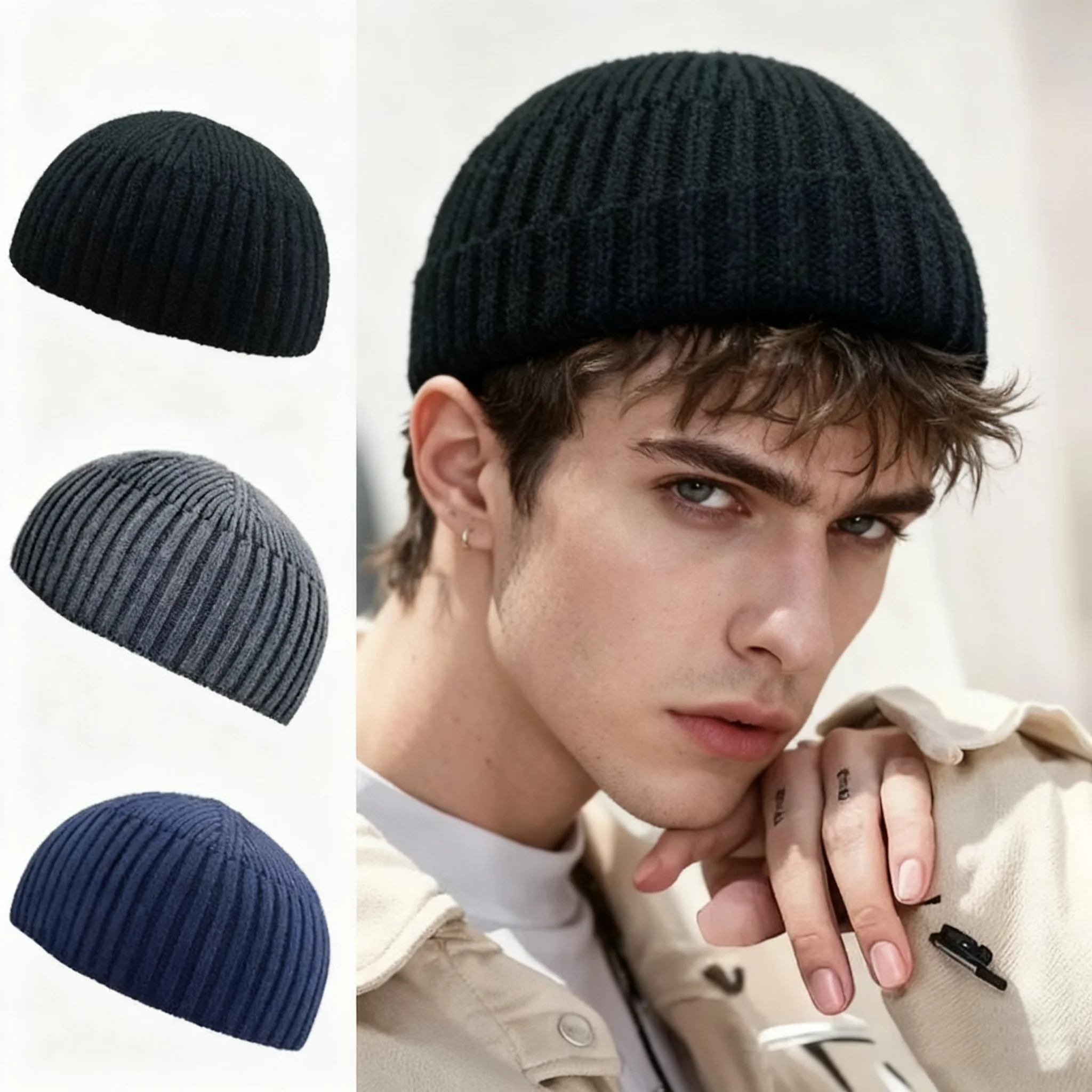 Knit Beanie Yuppie Individualistic & Hip-Hop Style Warm Woolen Hat For Winter
