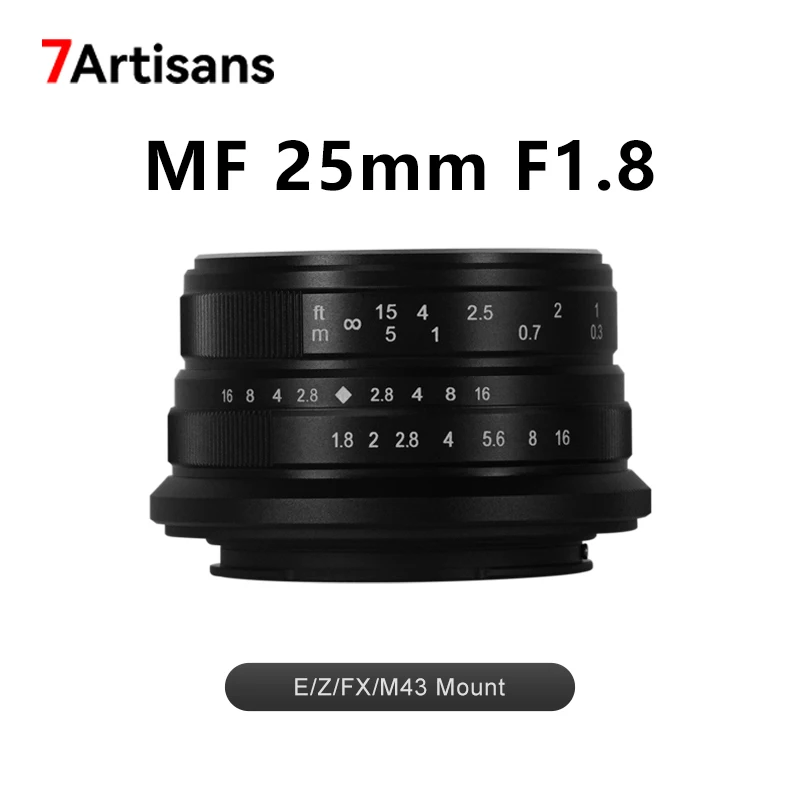 7artisans 25mm F1.8 APS-C マニュアルフォーカス プライム 広角レンズ