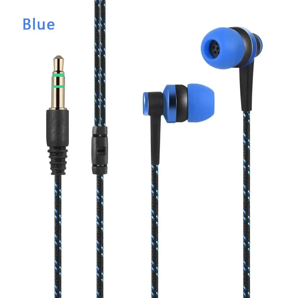 Wired Earphone Stereo In-Ear 3.5mm Metal Weave Cable Earphone Headset For Laptop Smartphone Gifts Headpho