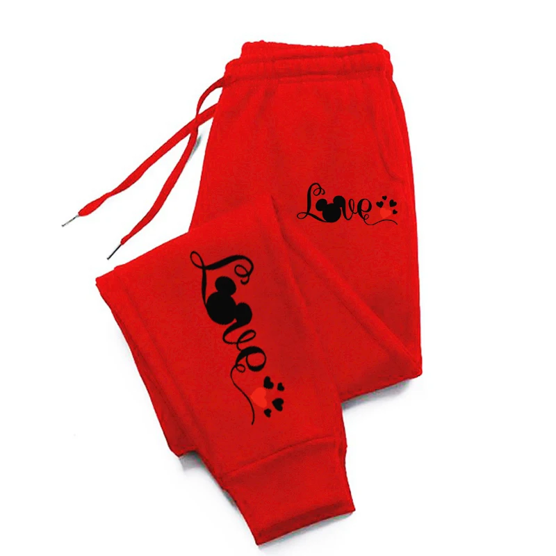 Mouse Head And Love Pattern Sweatpants For Women Pocket Warm Sweatpant Sportswear Casual Sweatpant Fashion Autumn Sweatpant 3