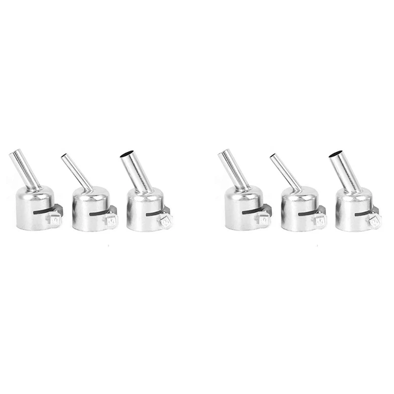 6Pcs 45 Degree Hot Air Nozzles 7/8/10Mm Curved Nozzles Replaceable For 850 Hot Air Soldering Station 45 degree curved angle welding nozzle for 850 series hot air rework station soldering rework station welding nozzles replacement