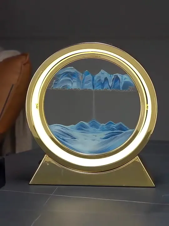 Настольная лампа с подвижным рисунком настольная 3D изображением песочных часов