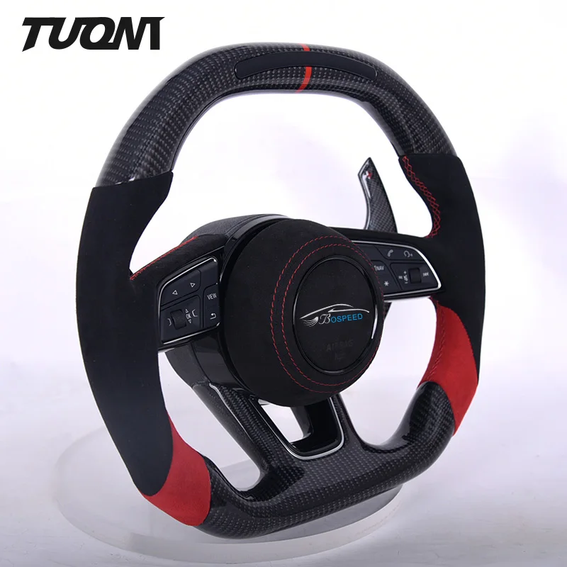 

Fit For Audi A3 8P A4 B9 A6 C7 A5 Q3 Q7 S3 8V S5 Rs3 Rs5 TTS 8J MK3 R8 SQ5 Heated Forged Carbon Fiber Led Cars Steering Wheel