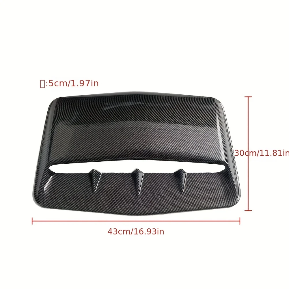 Universal Car Air Outlet Hood Carbon Fiber Bonnet Base Decorative Cover Tape Exterior Hood Car Air Intak Scoop Accessories hood scoop car body trim accessories