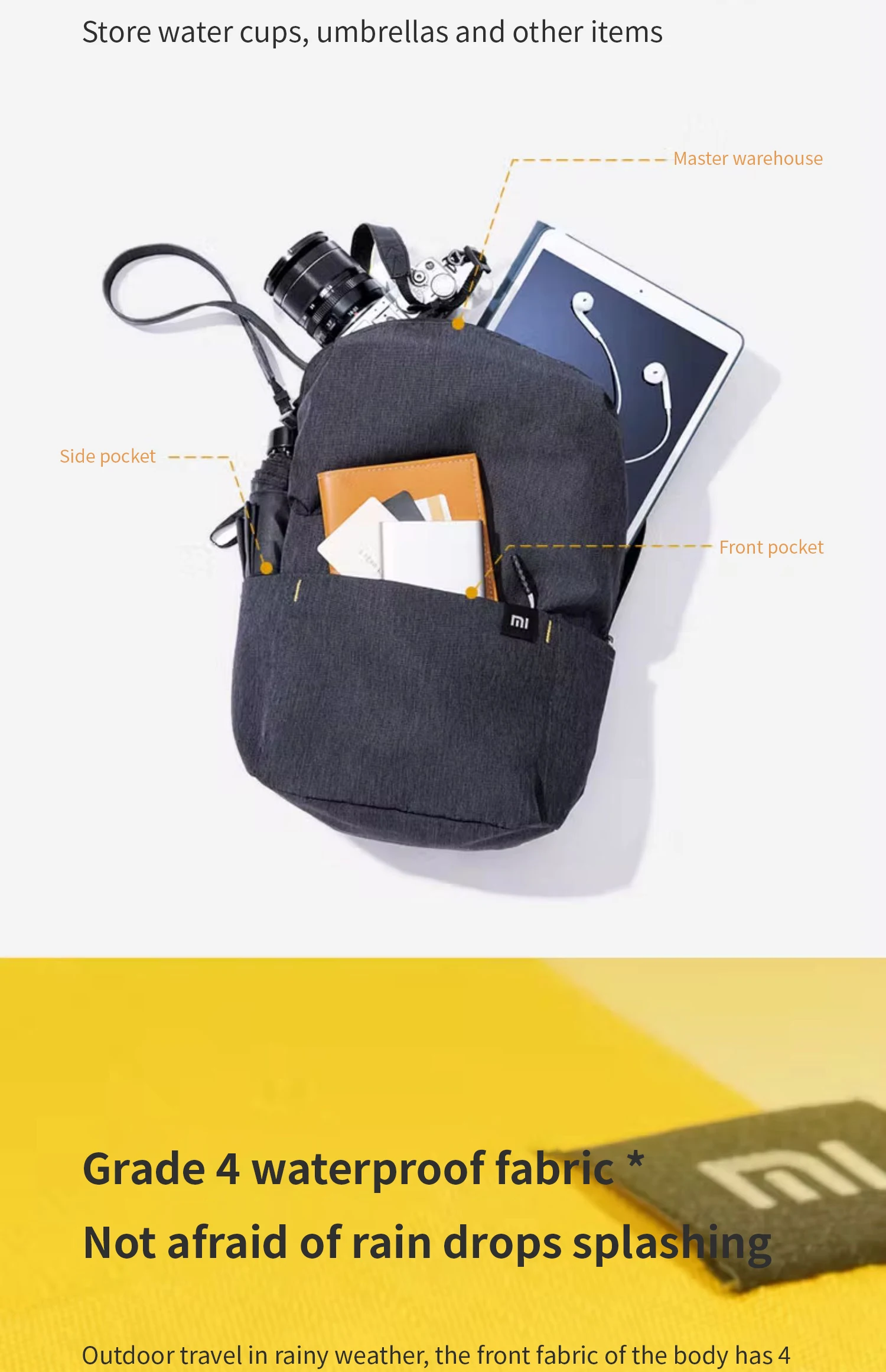 Yellow Backpack Detail