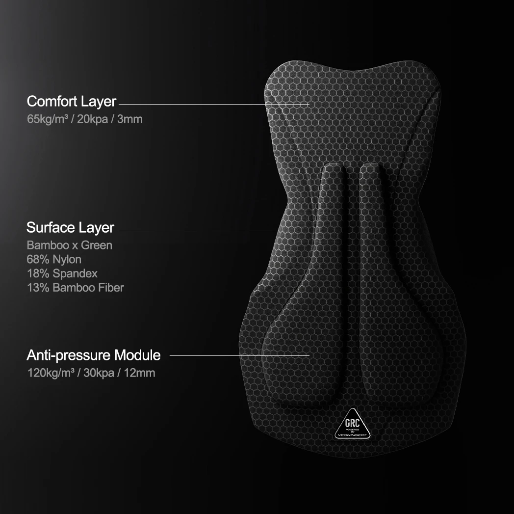 GRC Cycling Apparel Men's Tech Bib Tights