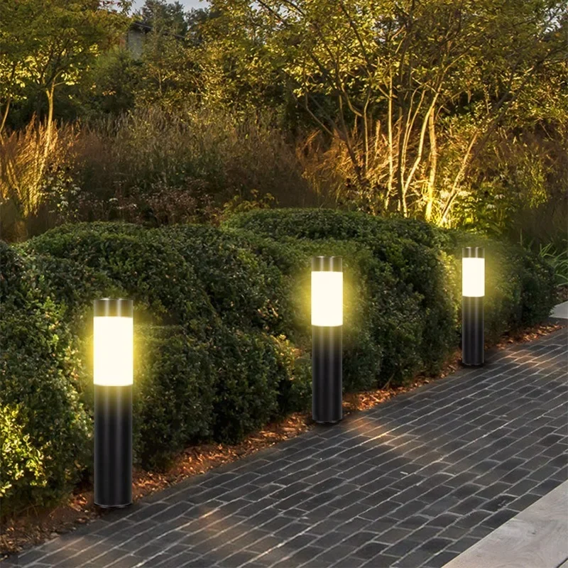 Solar Garden Light Stainless Steel Waterproof Garden Path Lights Outdoor Landscape Patio Lawn Decoration Column Solar Lamp 120pcs m2 stainless steel screw nut brass spacer column isolation column stud plum package