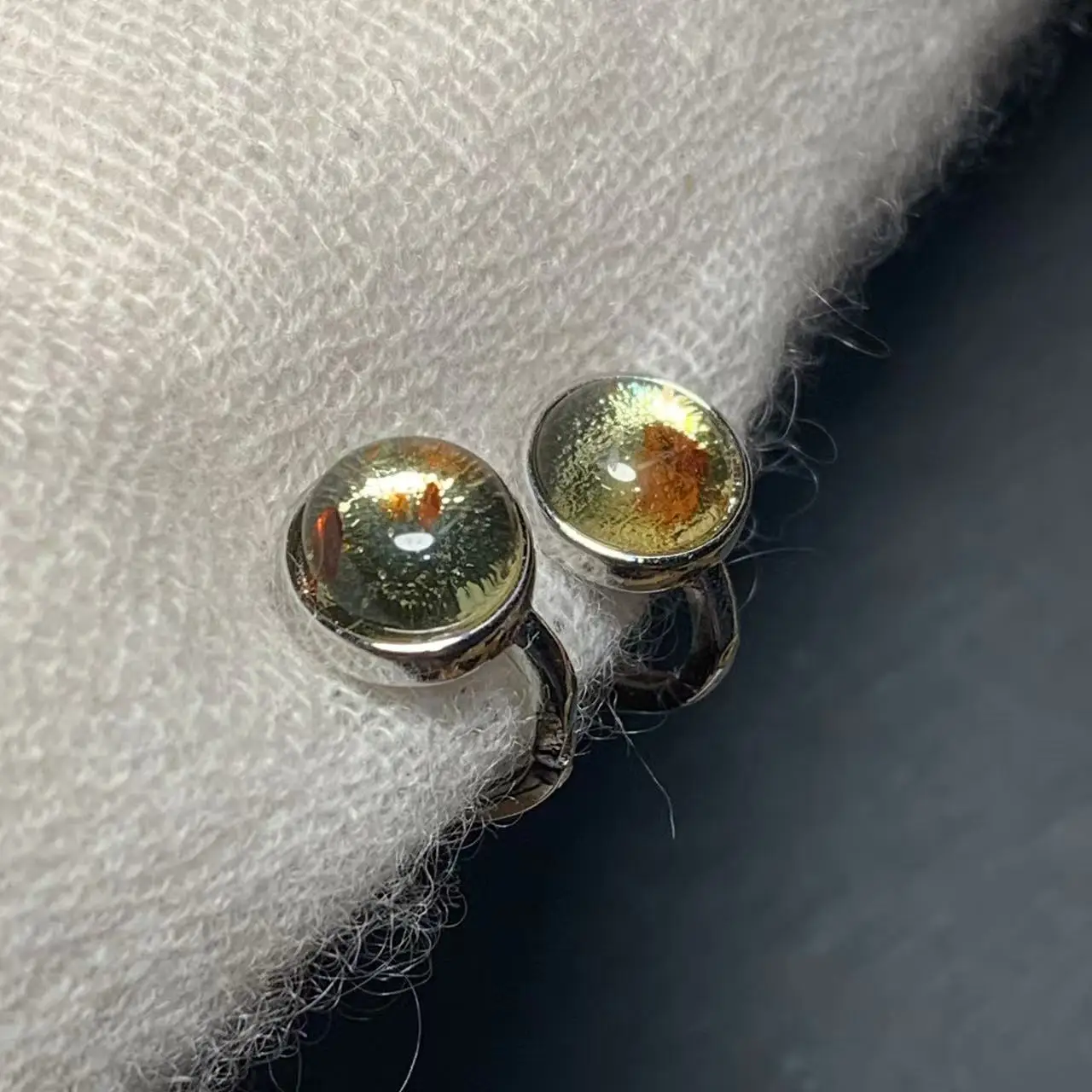 MM Natural Amber COPPER Stud Earrings for women Jewelry Gift Prevent allergy gem jewelry Genuine red stone