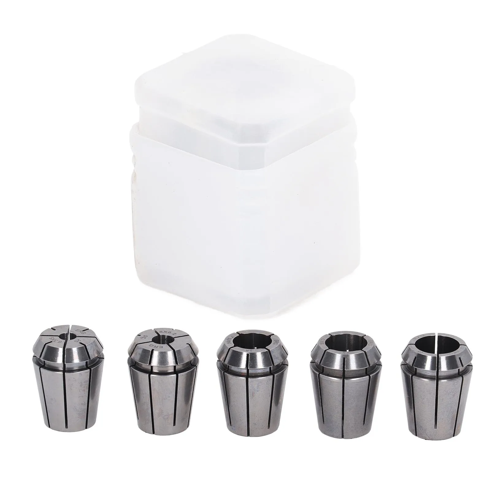 

5 Pcs Collet Set High Carbon Steel Strong Grip High Accuracy Spring Collet Set for CNC Lathe Milling Machine