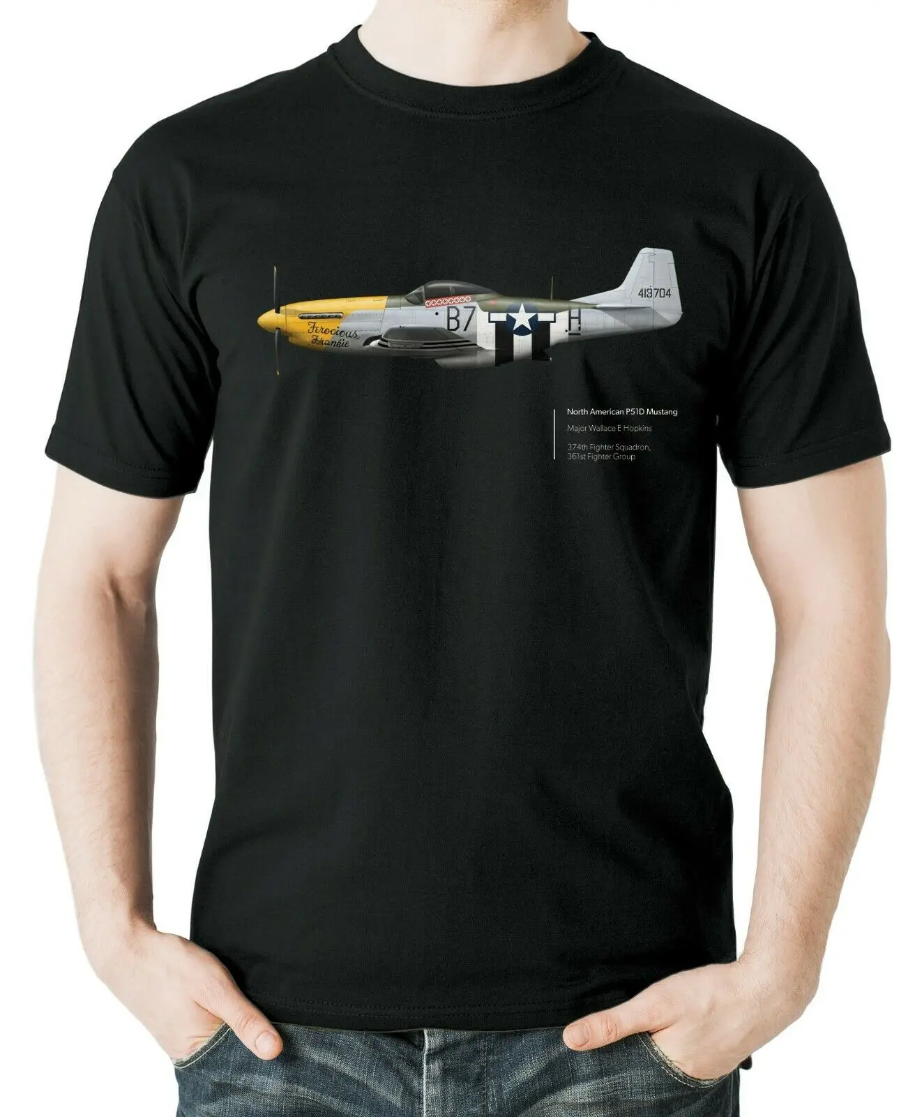 

Aviation Themed US Air Force P 51D Mustang Fighter T-Shirt. Summer Cotton Short Sleeve O-Neck Mens T Shirt New S-3XL