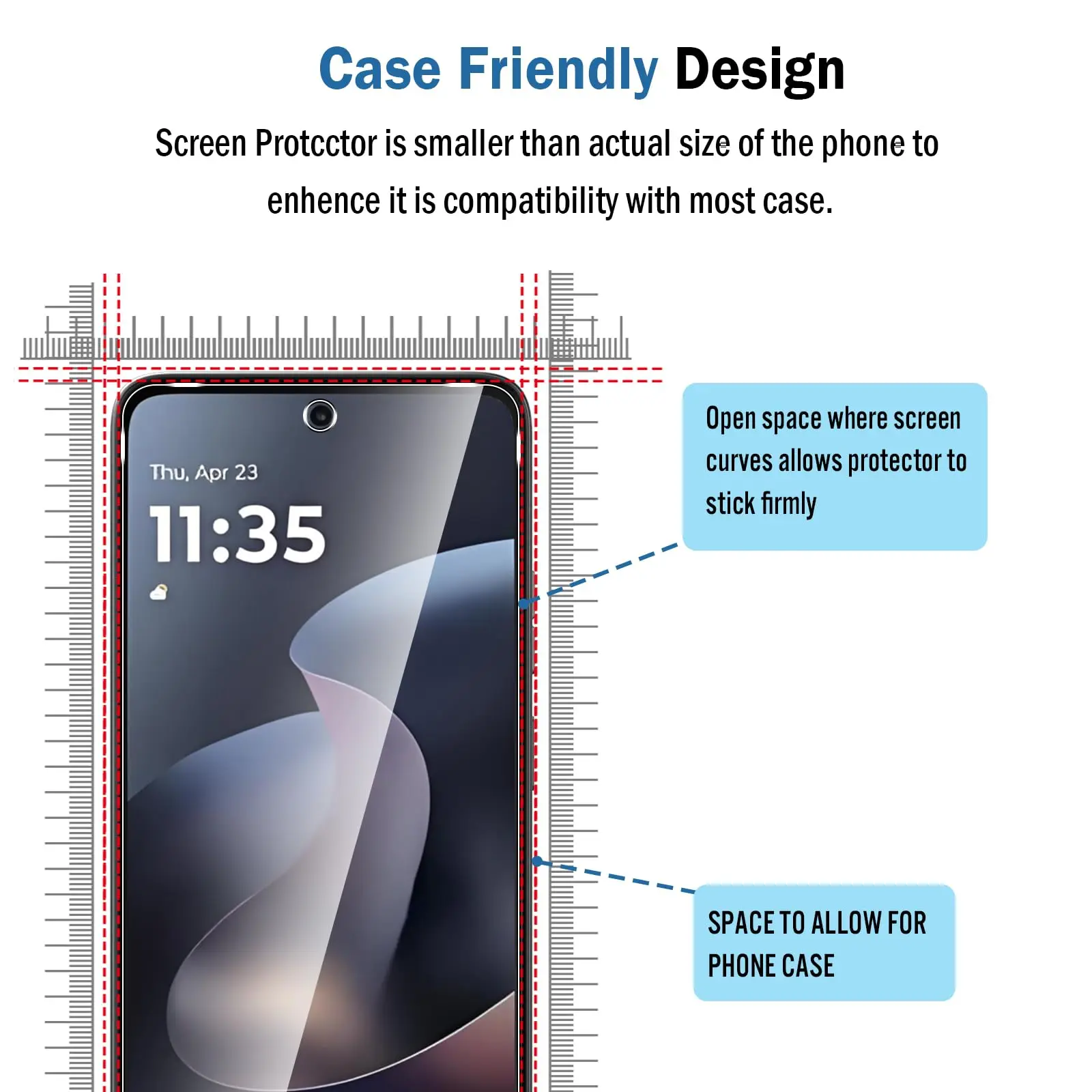 Ultra Clear HD Tempered Glass Screen Protector, 6.7-Inch, 9H Anti-Scratch, Case Friendly