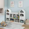 Bookcase and Toy Storage Cabinet, Children Bookshelf, Castle Shape, Playroom Furniture Multipurpose Shelf for Toddlers 2