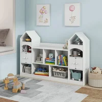 Bookcase and Toy Storage Cabinet, Children Bookshelf, Castle Shape, Playroom Furniture Multipurpose Shelf for Toddlers 2