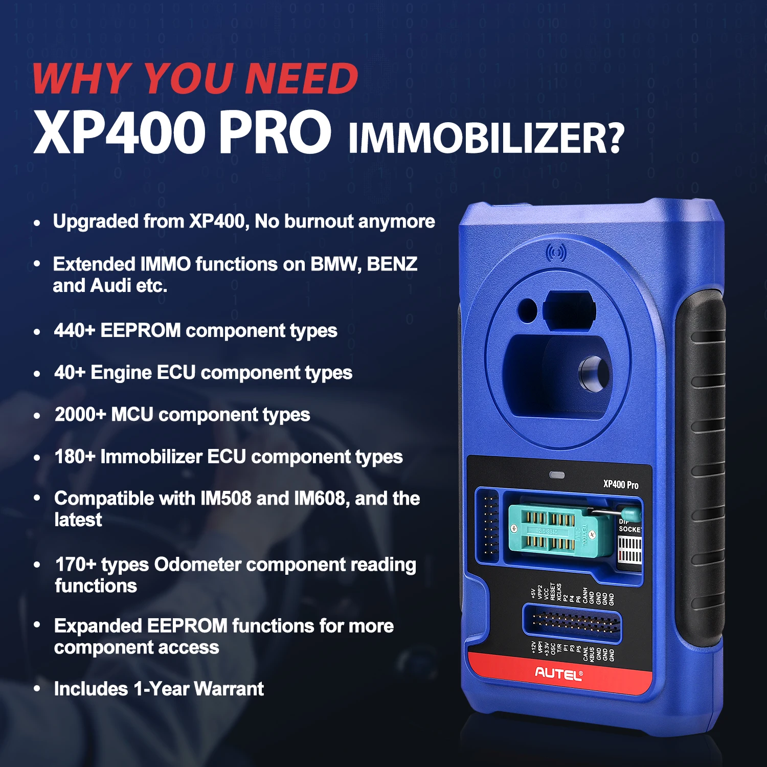 Autel MaxiIM Parts XP400PRO Key Programmer, IMKPA Kit, GBOX3, APB112, Toyota 8A Adapter Used with IMMO Scanner IM608 IM508