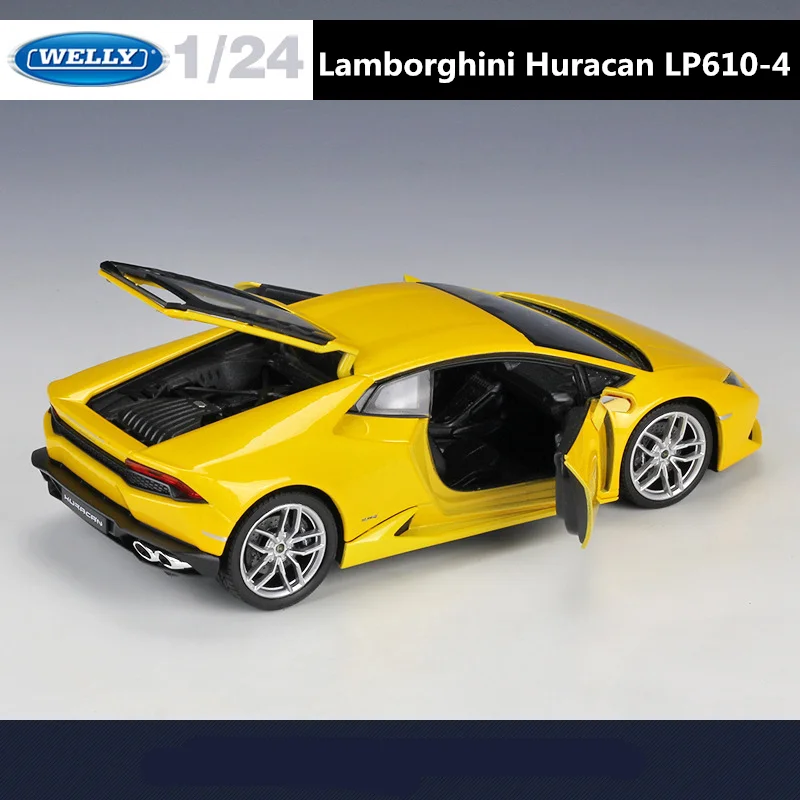 WELLY 1:24 Lamborghini Huracan LP610-4 Alloy Racing Car Model Diecasts Metal Sports Car Model High Simulation Childrens Toy Gift 6