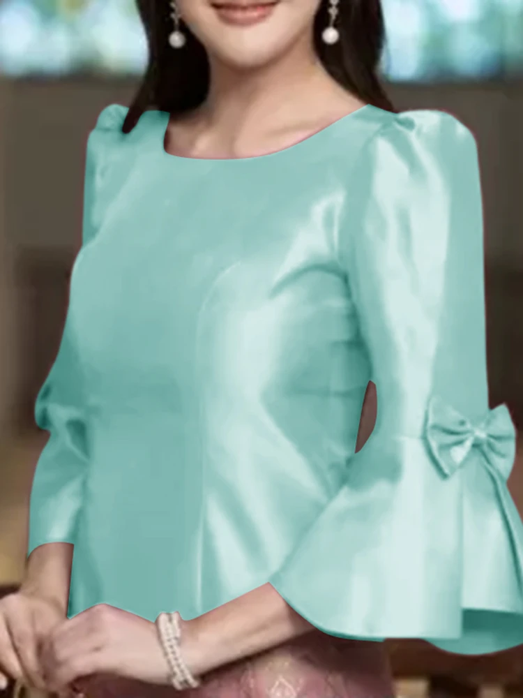 Polyester Korean Style Casual Blouse for Women