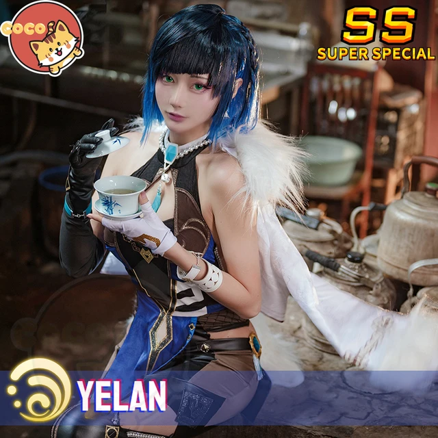 CoCos-SSS Game Genshin Impact Yelan Cosplay Costume Game Cos Genshin Impact  Cosplay Valley Orchid Yelan Cosplay with Cosplay Wig - AliExpress