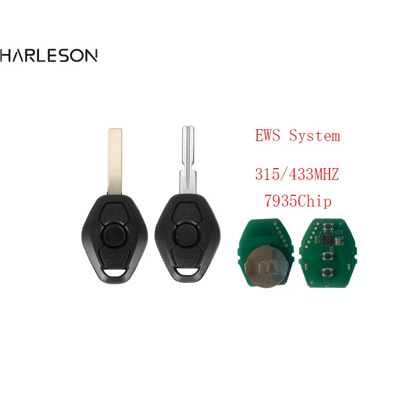 Replacement EWS Sytem Car Remote Key for BMW E38 E39 E46 X3 X5 Z3 Z4 1/3/5/7 Series 315/433MHz 7935Chip ID44 Chip Entry Key
