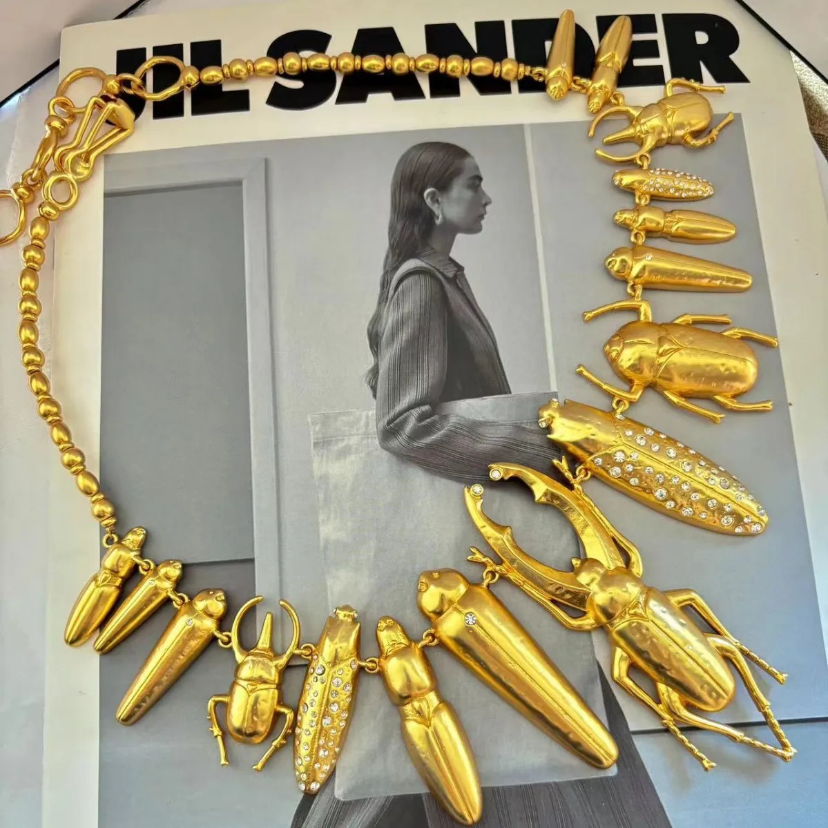 European and American Fashion Trends Elegant and Beautiful New Insect Series Brass Necklace