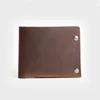 Handmade Minimalist Wallet for Men Short Mini Genuine Leather Small Cool Best Front Pocket Wallet for Men 8.5*10.2cm 5