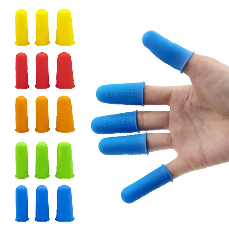 Finger Protector 3Pcs Silicone Anti-cut Heat Resistant Finger Sleeves Cooking