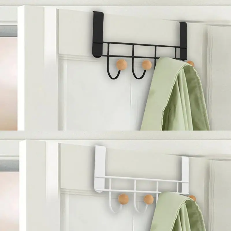 Over The Door Coat Rack Sturdy Door Hooks No Drilling Required Rust-Resistant Towel and Coat Rack Clothes Towels Hats storage hook door hook