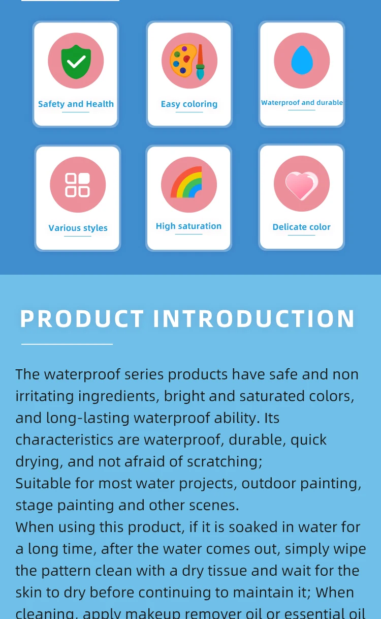 Waterproof face painting sweat-proof children's body painting long-lasting outdoor liquid cream 30ml