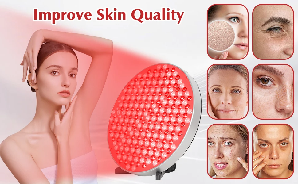 Red Light Therapy Led Panel Lamp With Stand For Pain Relief Skin_voghion.com