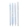 4pcs/box Simplicity Gel Pen Fashion Blue White Solid Color Stationery Pen 0.38/0.5mm Black Ink Gel Pen Writing Supplies Student 6